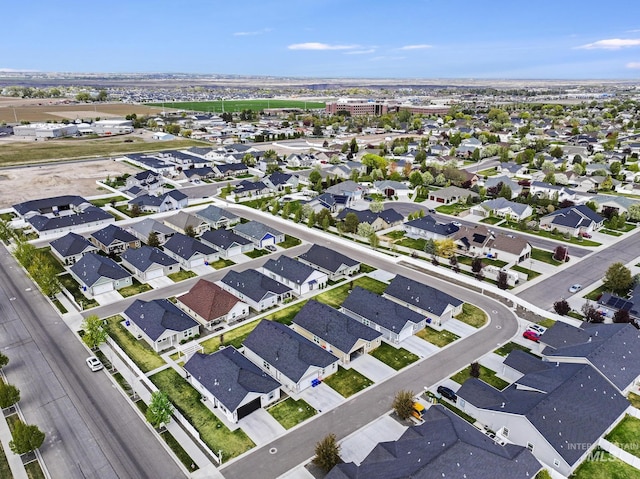 aerial view with a residential view