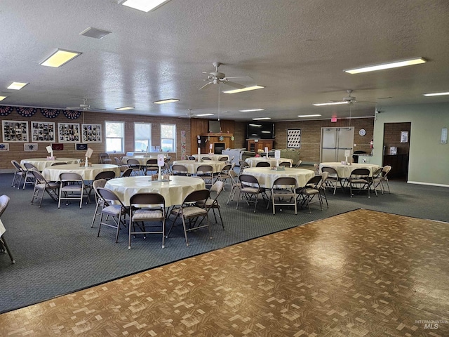 319 N Westminster St, Nampa, ID 83651 - dining space featuring ceiling fan and a textured ceiling