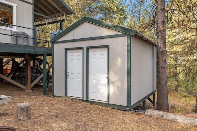 view of shed