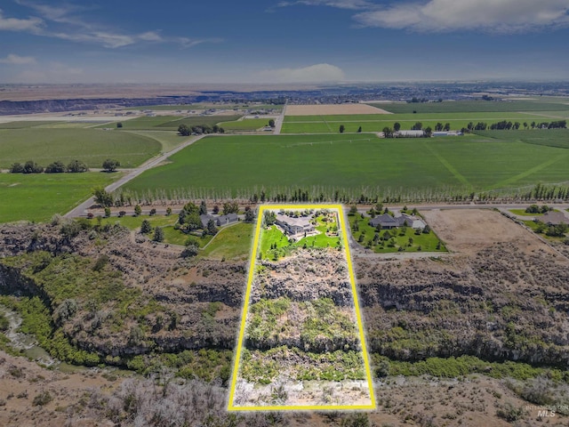 aerial view with a rural view