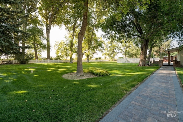 view of yard featuring fence