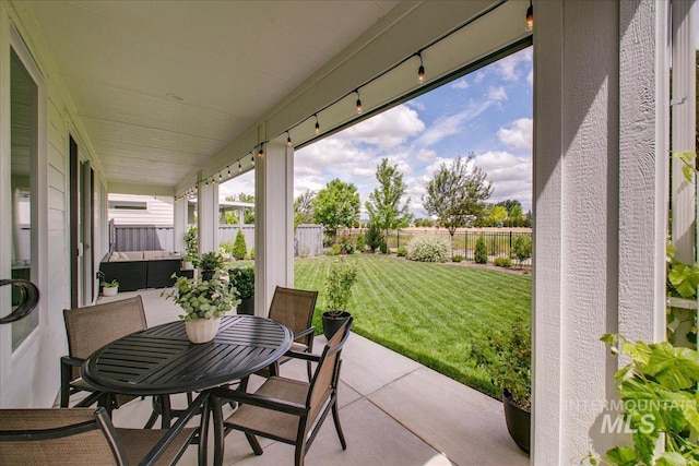 view of patio with outdoor dining space