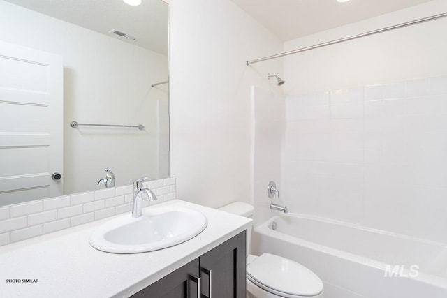 1327 N Webb Way, Meridian, ID 83642 - bathroom with toilet, vanity, and bathtub / shower combination