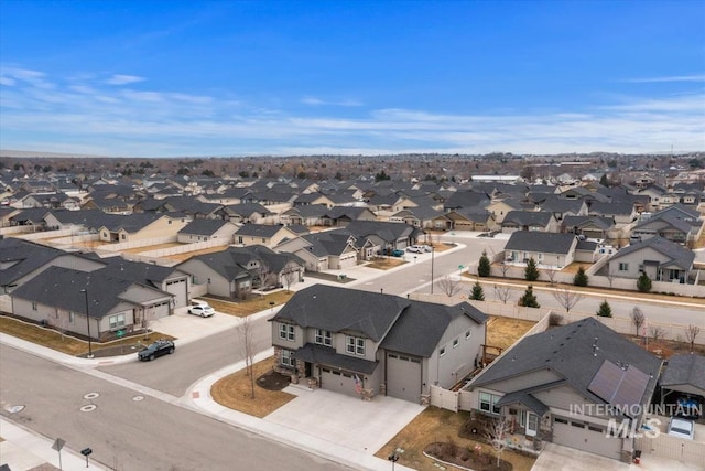 bird's eye view with a residential view