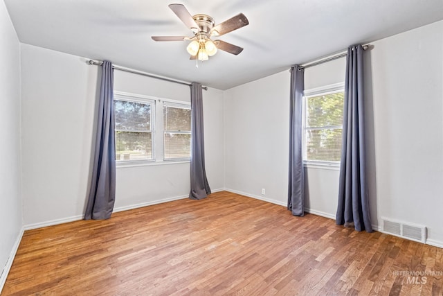 404 N Allumbaugh St, Boise, ID 83704 - spare room with light wood-type flooring, a ceiling fan, and baseboards
