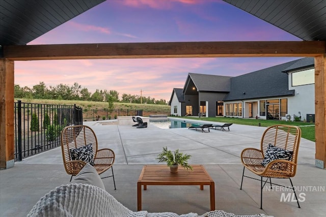 6162 N High Valley Way, Boise, ID 83714 - pool at dusk with a patio area