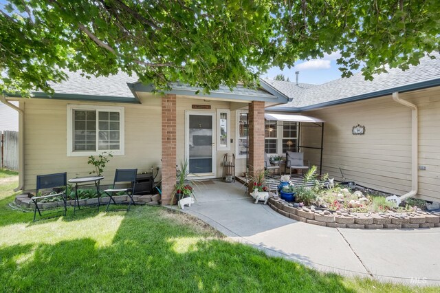 exterior space with a front lawn