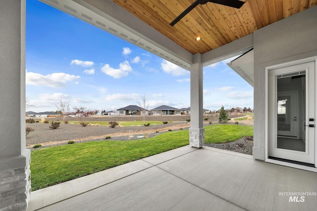 view of patio / terrace with ceiling fan