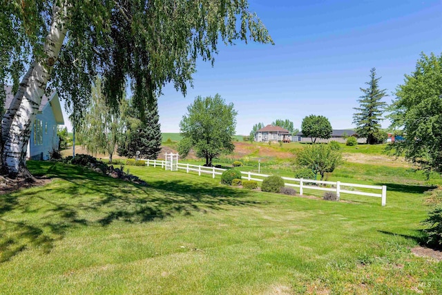 view of yard featuring a rural view