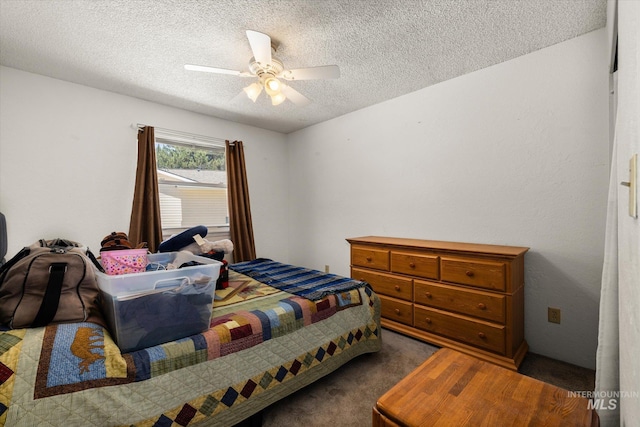 4667 S Shawnee Way, Boise, ID 83709 - carpeted bedroom with a textured ceiling and ceiling fan