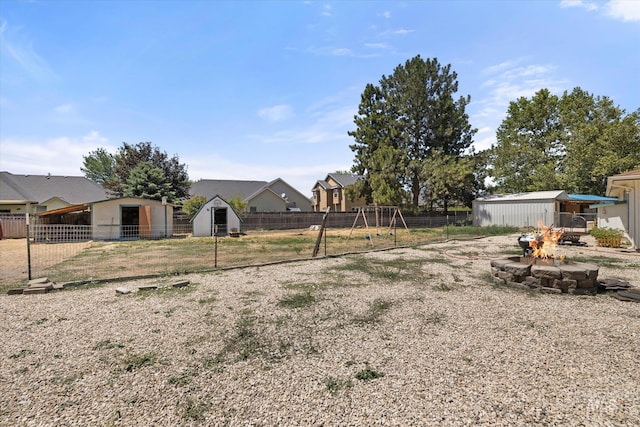 4667 S Shawnee Way, Boise, ID 83709 - view of yard with a storage shed and a residential view