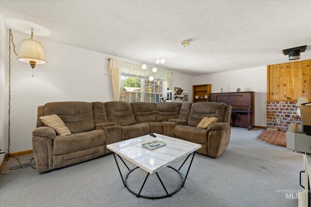 4667 S Shawnee Way, Boise, ID 83709 - living room with light carpet and a textured ceiling