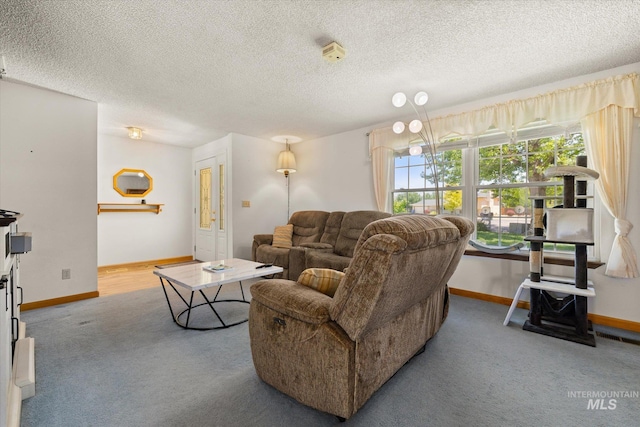 4667 S Shawnee Way, Boise, ID 83709 - living area featuring carpet flooring and a textured ceiling