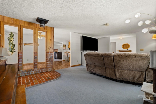4667 S Shawnee Way, Boise, ID 83709 - living area with carpet floors and a textured ceiling