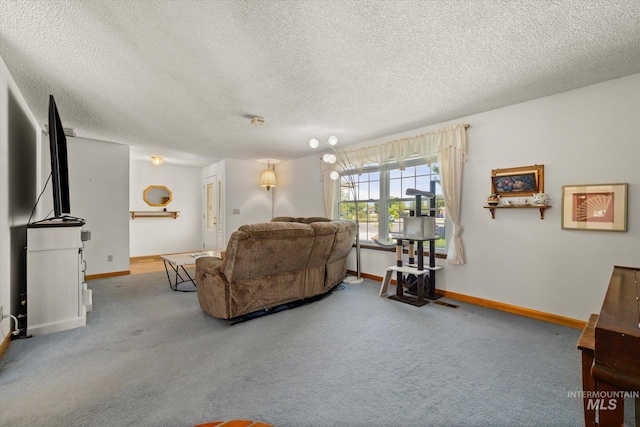 4667 S Shawnee Way, Boise, ID 83709 - living area with a textured ceiling and carpet