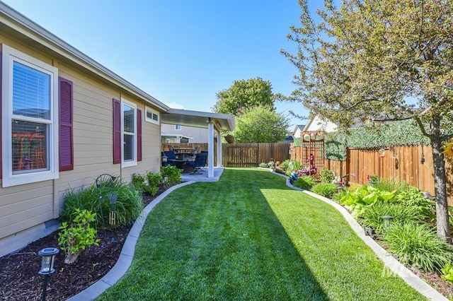 view of yard featuring a patio area