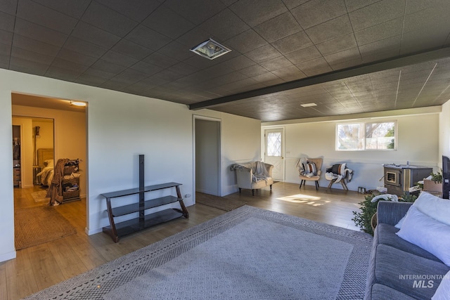 living area with wood finished floors