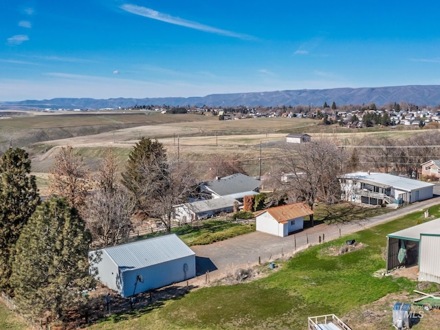 drone / aerial view with a mountain view