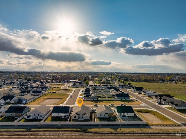 aerial view with a residential view