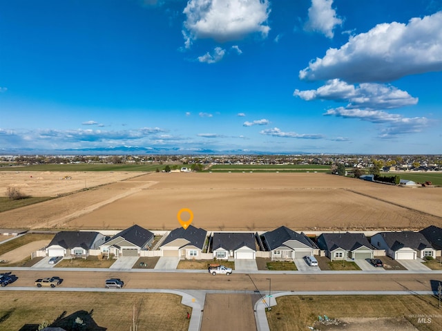 drone / aerial view with a residential view