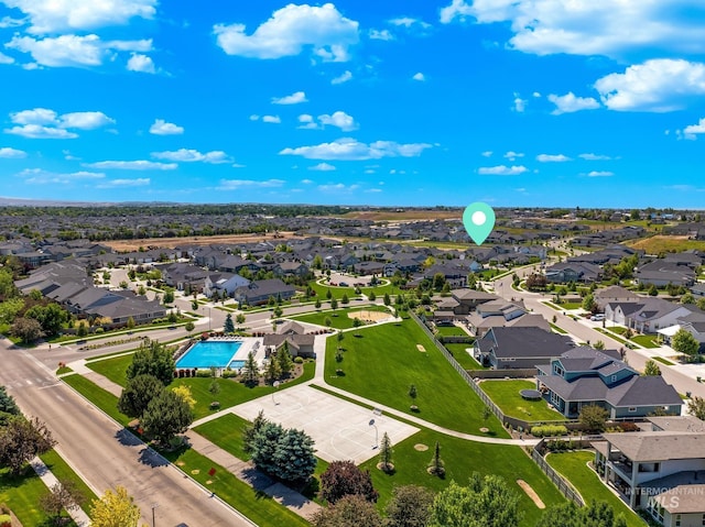 2843 E Murchison St, Meridian, ID 83642 - aerial perspective of suburban area featuring a pool area