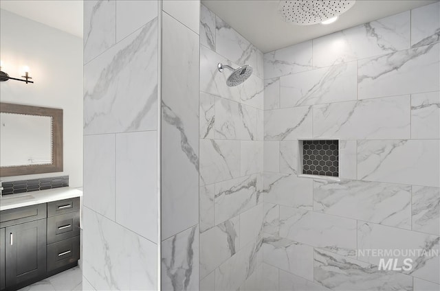 2843 E Murchison St, Meridian, ID 83642 - bathroom with tiled shower and vanity