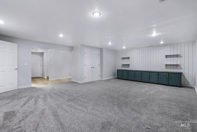 816 River View Dr, Twin Falls, ID 83301 - below grade area featuring baseboards, carpet flooring, and recessed lighting
