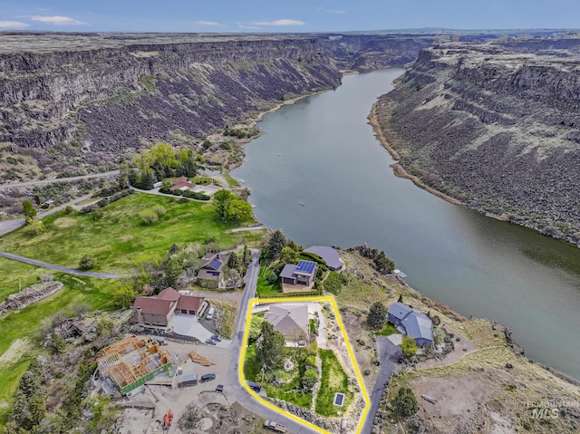 816 River View Dr, Twin Falls, ID 83301 - drone / aerial view featuring a residential view and a water view