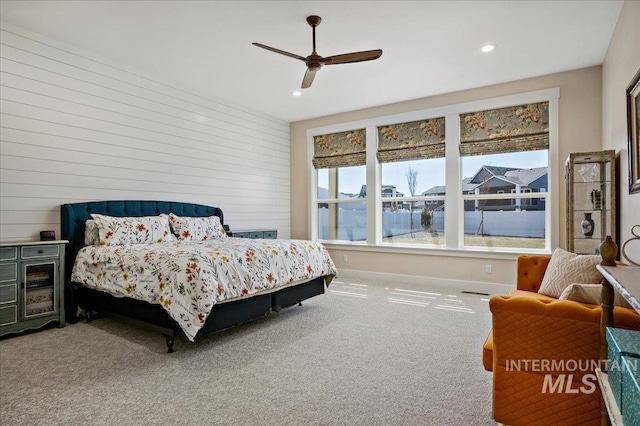 9351 W Sooty Grouse Ct, Boise, ID 83714 - bedroom featuring carpet, baseboards, recessed lighting, and ceiling fan