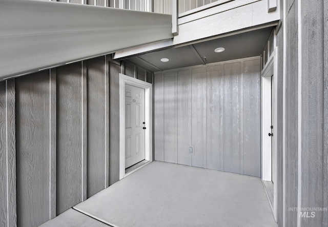 exterior space with board and batten siding