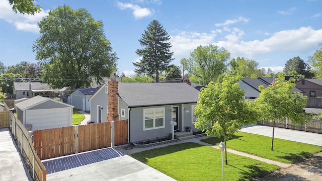608 S Eagleson Rd, Boise, ID 83705 - view of front of home featuring a shingled roof, a residential view, a gate, and a chimney