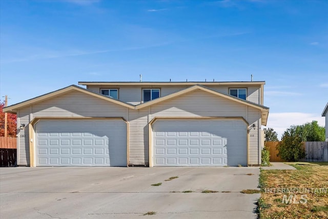 view of front property with a garage