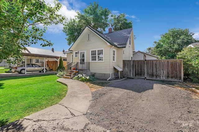 exterior space with a lawn