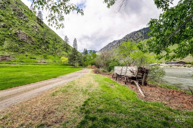 exterior space with a mountain view