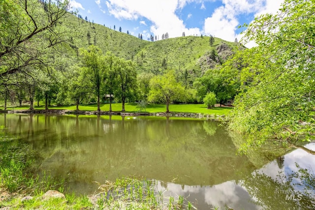 water view with a mountain view