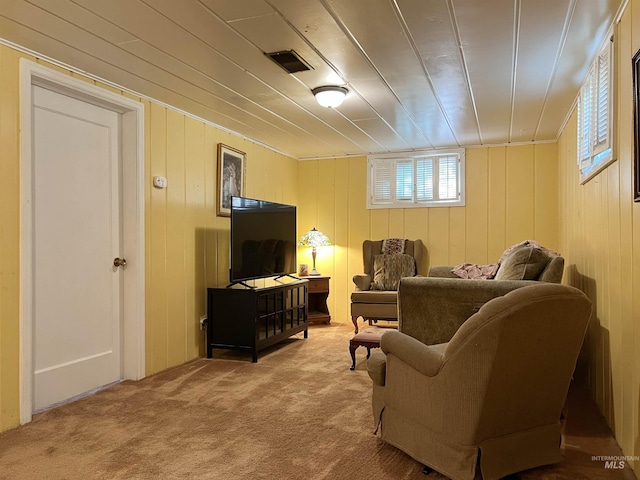 710 Locust St, Twin Falls, ID 83301 - carpeted living room featuring wooden walls