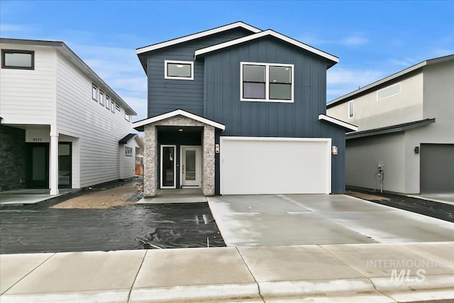 view of front property with a garage