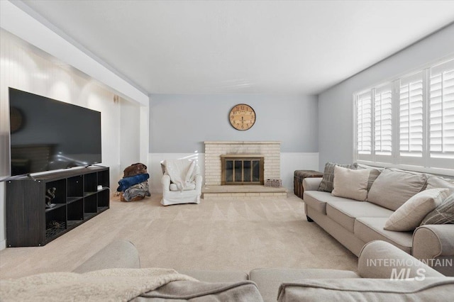 4320 N Locust Grv, Meridian, ID 83642 - carpeted living area with a fireplace