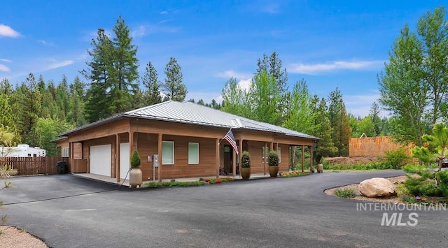 view of front of house with a garage