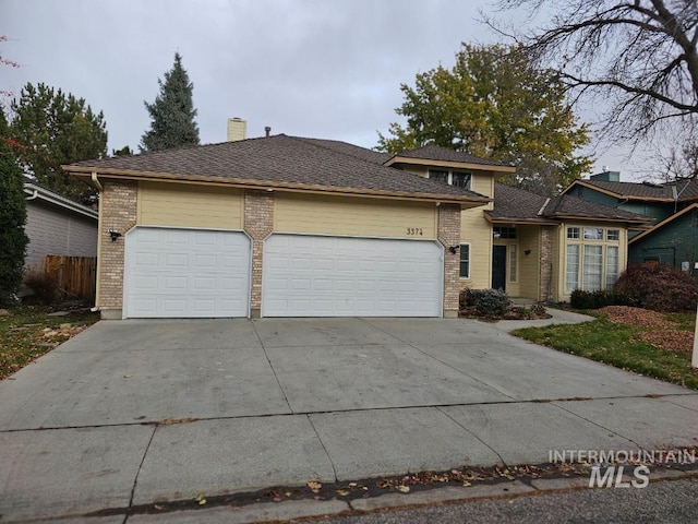 view of front of house with a garage