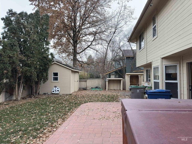 view of patio / terrace with an outdoor structure