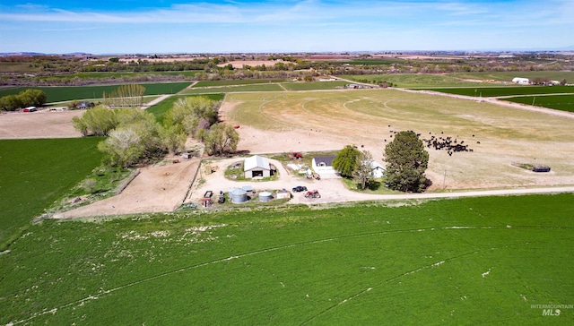 aerial view featuring a rural view