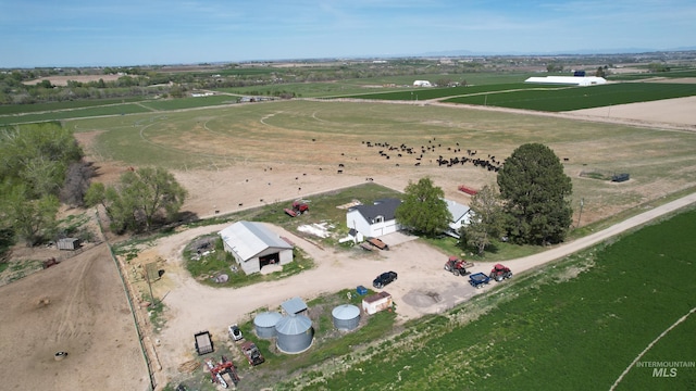 drone / aerial view with a rural view