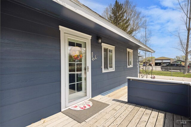wooden terrace with fence
