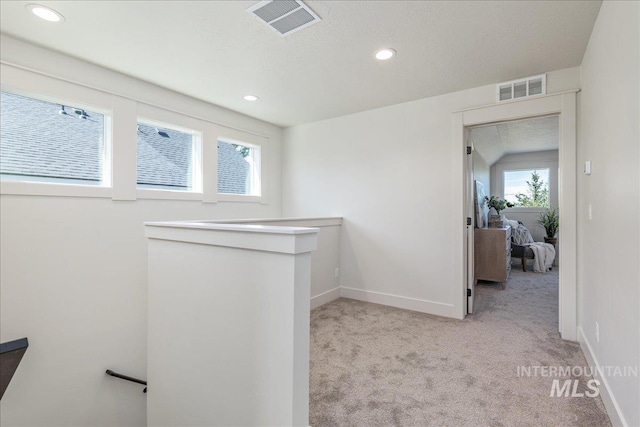 375 N Sauer River Ln, Eagle, ID 83616 - hall featuring an upstairs landing, carpet, recessed lighting, and baseboards