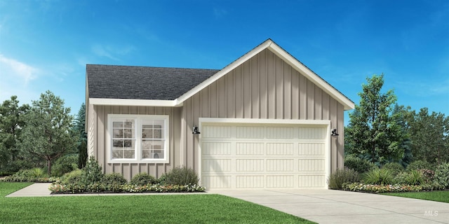 garage featuring concrete driveway