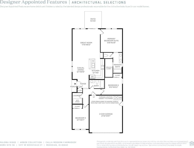 1277 W Dovefield St, Meridian, ID 83642 - floor plan / room layout