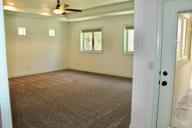 3349 E 4050 N, Twin Falls, ID 83301 - unfurnished room featuring a raised ceiling, a ceiling fan, and carpet floors