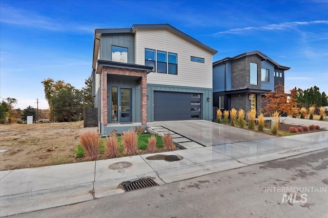 contemporary house with a garage