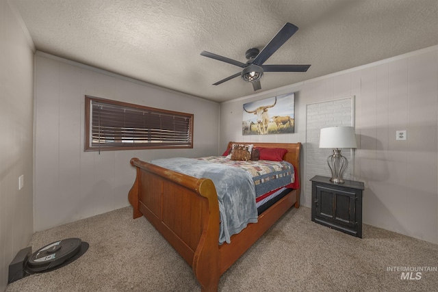 1025 W Galloway Ave, Weiser, ID 83672 - bedroom featuring carpet, a textured ceiling, and ceiling fan